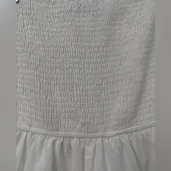 Beach Casual Boho Strapless White Tiered Dress Size Medium - Picture 5 of 12